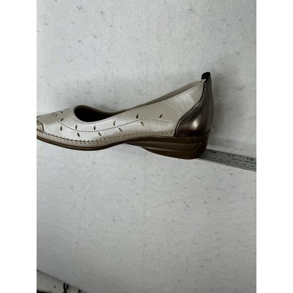 Spring Step Tan & Taupe Leather Shoes Women Size 40 / 7 Square‎ Toe - Picture 8 of 10